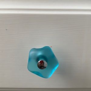 Blue glass drawer pulls